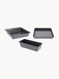 Set de bandejas horno Homebaking, 3 uds., Acero con revestimiento antiadherente, Negro, Set de diferentes tamaños