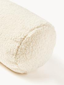 Coussin pour nuque de canapé en peluche Sofia, Peluche blanc cassé, Ø 17 x long. 68 cm