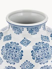 Jarrón de porcelana Lin, Al 28 cm, Porcelana, no impermeable, Blanco, azul, Ø 21 x Al 28 cm