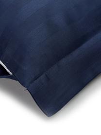 Pościel z satyny bawełnianej Linea, Ciemny niebieski, 135 x 200 cm + 1 poduszka 80 x 80 cm