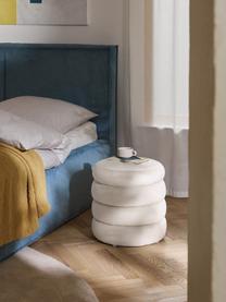 Pouf en velours avec rangement Alto, Velours blanc cassé, Ø 44 x haut. 48 cm