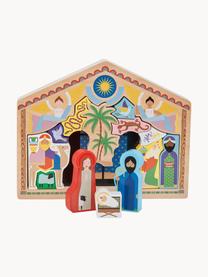 Handgefertigte Spiel-Weihnachtskrippe The Crib, 14er-Set, Mitteldichte Holzfaserplatte (MDF), Bunt, B 30 x H 25 cm