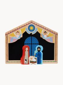 Crèche de Noël artisanale The Crib, 14 élém., MDF, Multicolore, larg. 30 x haut. 25 cm