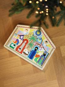 Crèche de Noël artisanale The Crib, 14 élém., MDF, Multicolore, larg. 30 x haut. 25 cm