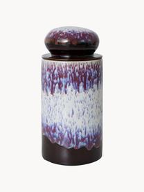 Handbemalte Aufbewahrungsdose 70's mit reaktiver Glasur, Keramik, Mehrfarbig, Ø 11 x H 23 cm