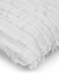 Housse de coussin 45x45 blanche Jessie, 88 % coton, 7 % viscose, 5 % lin, Blanc, larg. 45 x long. 45 cm