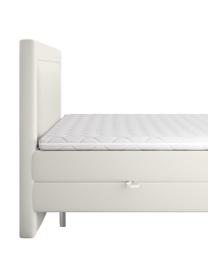 Prémiová zamatová boxspring posteľ s úložným priestorom Joy, Béžová, 140 x 200 cm, tvrdosť H3