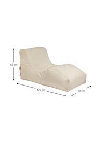 Fauteuil futon d'extérieur Wave, Beige, larg. 70 x prof. 125 cm