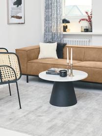 Leder-Sofa Abigail (3-Sitzer) in Braungrau mit Metall-Füssen, Bezug: Lederfaserstoff (70% Lede, Beine: Metall, lackiert, Leder Braungrau, B 230 x T 95 cm