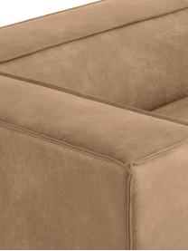 Leder-Sofa Abigail (3-Sitzer) in Braungrau mit Metall-Füssen, Bezug: Lederfaserstoff (70% Lede, Beine: Metall, lackiert, Leder Braungrau, B 230 x T 95 cm