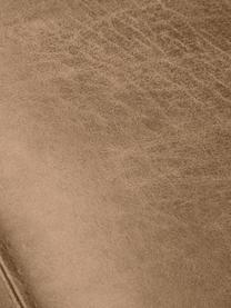 Divano 3 posti in pelle grigio marrone con piedini in metallo Abigail, Rivestimento: tessuto in fibra di pelle, Gambe: metallo laccato, Pelle grigio marrone, Larg. 230 x Prof. 95 cm