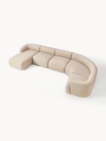 Set divano componibile Sofia, Rivestimento: 100% polipropilene Il riv, Struttura: legno di abete, truciolat, Piedini: plastica Il materiale uti, Tessuto beige chiaro, Larg. 404 x Prof. 231 cm, chaise longue a destra