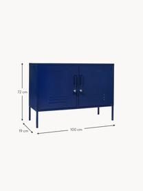 Credenza in metallo Lowdown, Acciaio verniciato a polvere, Blu scuro, Larg. 100 x Alt. 72 cm