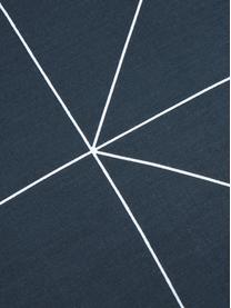 Baumwoll-Wendekissenbezug Marla mit grafischem Muster, Webart: Renforcé Fadendichte 144 , Dunkelblau, Weiss, B 50 x L 70 cm