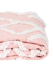Manta texturizada Tikki, 100% algodón, Palo rosa, An 130 x L 170 cm