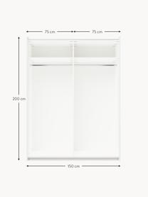 Armario modular Simone, 2 puertas correderas (150 cm), diferentes variantes, Estructura: tablero aglomerado revest, Madera, beige claro, Interior Basic (An 150 x Al 200 cm)