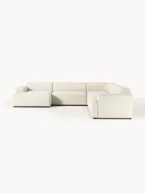 Divano ampio Melva, Rivestimento: 100% poliestere Con 115.0, Struttura: legno massiccio di pino e, Piedini: plastica Questo prodotto , Tessuto bianco latte, Larg. 339 x Prof. 339 cm, chaise-longue a destra