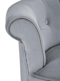 Tabouret en velours avec dossier Alison, Velours gris, larg. 48 x haut. 65 cm