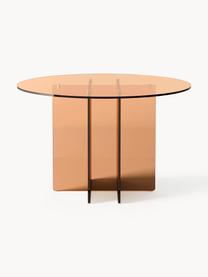 Okrúhly sklenený jedálenský stôl Anouk, Ø 120 cm, Sklo, Hnedá, Ø 120 cm