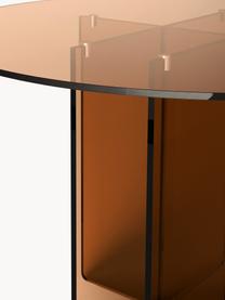 Table de salle à manger ronde en verre Anouk, Ø 120 cm, Verre, Brun, Ø 120 cm