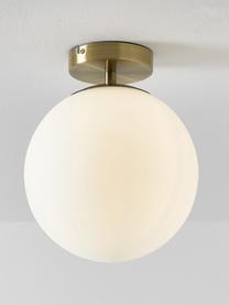 Malá stropná lampa zo skla Hitch, Biela, odtiene zlatej, Ø 25 x V 30 cm