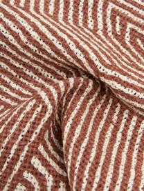 Federa arredo con motivo grafico color ruggine Nadia, 100% cotone, Beige, bianco, rosso, Larg. 30 x Lung. 50 cm