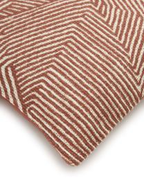 Kussenhoes Nadia met grafisch patroon in roestkleurig, 100% katoen, Beige, wit, rood, B 30 x L 50 cm