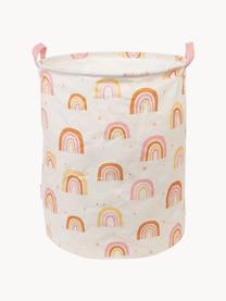 Panier de rangement pour enfants Rainbows, pliable, 70 % coton, 30 % polyester, Pêche, rose pâle, orange, Ø 40 x haut. 50 cm