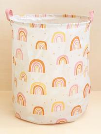 Dětský úložný koš Rainbows, skládací, 70 % bavlna, 30 % polyester, Brosková, světle růžová, oranžová, Ø 40 cm, V 50 cm