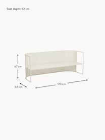 Garten-Loungesofa Bauhaus, Stahl, pulverbeschichtet, Cremeweiss, B 170 x T 64 cm