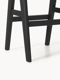 Tabouret de bar en cannage Sissi, Noir, beige clair, larg. 46 x haut. 75 cm