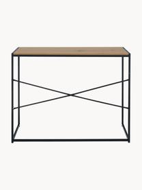 Bureau étroit Seaford, Beige dans aspect bois, noir, larg. 100 x prof. 45 cm