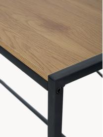 Schmaler Schreibtisch Seaford, Tischplatte: Mitteldichte Holzfaserpla, Gestell: Metall, pulverbeschichtet, Beige in Holzoptik, Schwarz, B 100 x T 45 cm