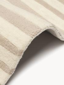 Handgetuft wollen vloerkleed Arne, Beige, crèmewit, B 80 x L 150 cm (maat XS)