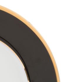 Dessous-de-plat en porcelaine Ginger, 6 pièces, Porcelaine, Blanc, noir, couleur dorée, Ø 27 cm