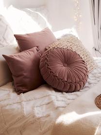 Coussin rond en velours vieux rose Kanan, Vieux rose, Ø 40 cm