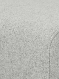 Poggiapiedi con rivestimento in lana e piedini in legno Archie, Rivestimento: 100% lana, Struttura: legno di pino, certificat, Gambe: legno massello di rovere,, Tessuto grigio chiaro, Larg. 87 x Alt. 45 cm