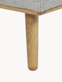 Hocker Archie mit Wollbezug und Holz-Füssen, Bezug: 100% Wolle, Gestell: Kiefernholz, FSC-zertifiz, Beine: Massives Eichenholz, FSC-, Webstoff Hellgrau, B 87 x H 45 cm