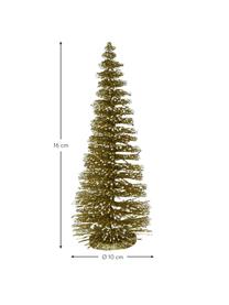 Piezas decorativas pinos Minitree, 4 uds., Plástico, Dorado, Ø 10 x Al 16 cm