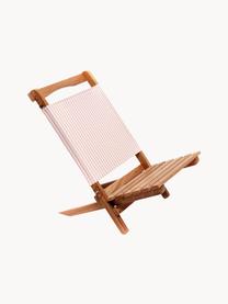 Sedia a sdraio pieghevole Lauren's, Struttura: legno, Rosa chiaro, bianco, legno, Larg. 41 x Alt. 58 cm