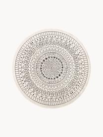 Tapis rond réversible intérieur-extérieur noir et crème Porto, Noir, blanc crème, Ø 140 cm (taille M)