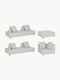 Set lounge modular para exterior Piper, 4 pzas., Tapizado: olefina (100% polipropile, Estructura: aluminio galvanizado en c, Tejido gris claro, Set de diferentes tamaños