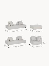 Set lounge modular para exterior Piper, 4 pzas., Tapizado: olefina (100% polipropile, Estructura: aluminio galvanizado en c, Tejido gris claro, Set de diferentes tamaños