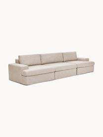 Modulares Sofa Russell (4-Sitzer) mit abnehmbaren Bezügen, Bezug: 100% Baumwolle Der strapa, Gestell: Massives Kiefernholz, Spe, Füße: Kunststoff Dieses Produkt, Webstoff Beige, B 309 x T 103 cm