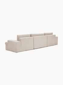 Modulaire bank Russell (4-zits) met afneembare hoezen, Bekleding: 100% katoen Met 50.000 sc, Frame: massief grenenhout FSC-ge, Poten: kunststof Dit product is , Geweven stof beige, B 309 x D 103 cm