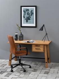 Krzesło biurowe ze sztucznej skóry Winslow, obrotowe, Tapicerka: sztuczna skóra (poliureta, Stelaż: metal malowany proszkowo, Nugatowa sztuczna skóra, czarny, S 45 x G 58 cm