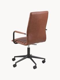 Chaise de bureau cuir synthétique Winslow, hauteur ajustable, Cuir synthétique nougat, noir, larg. 45 x prof. 58 cm