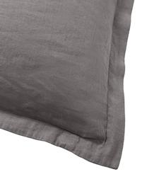Poszewka na poduszkę z lnu z efektem sprania Nature, 2 szt., Ciemny szary, S 40 x D 80 cm