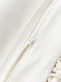 Copricuscino in cotone con nappe Adrian, Bianco latte, Larg. 45 x Lung. 45 cm