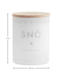 Vela perfumada Snö (frutas de invierno y madera), Recipiente: vidrio, Blanco, Tapa: madera de haya, Ø 4 x Al 6 cm